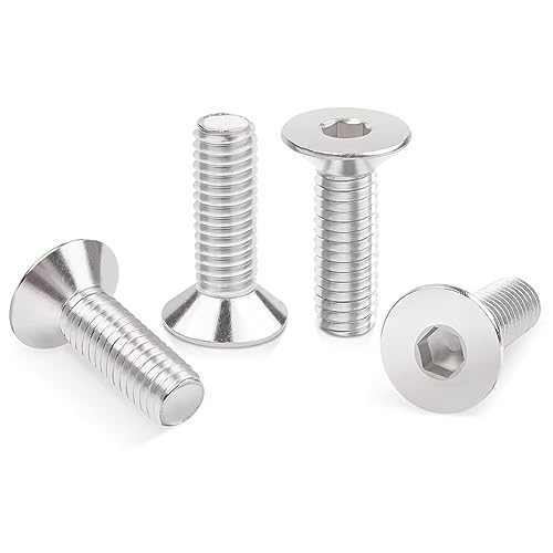 20Pcs M6 (6mm x 20mm) Hex Socket Countersunk Machine Screws, M6 Countersunk Bolts 12mm