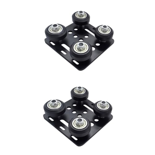 Gatuida 2sets Printer Aluminum Profiles Wheels Special Slide Plate Pulley Set for Aluminum Profiles Wheels Use Printer P