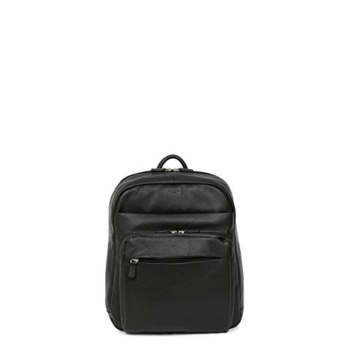 Hexagona: Mochila de piel de vacuno confort  Negro     Talla única