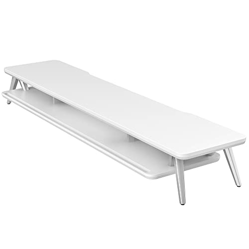 Fenge Dual Monitor Stand, Monitor Stands Riser for 2 monitors, 42.5 Inch Wood Desk Shelf with Storage Organizer and Cable Management for Office Desk Accessories by Fenge - Used condition - Image 8
