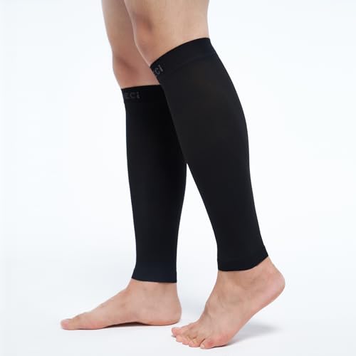 Image of 8-15 mmHg 1Pair Men and Women Wide Calf Sleeve Brace Compression Socks for Leg Support, Pain Relief