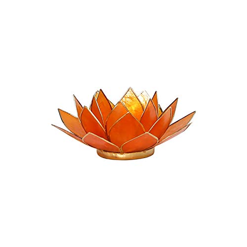 Orange (2nd Chakra Lotus Flower, Capiz Shell Tealight Holder