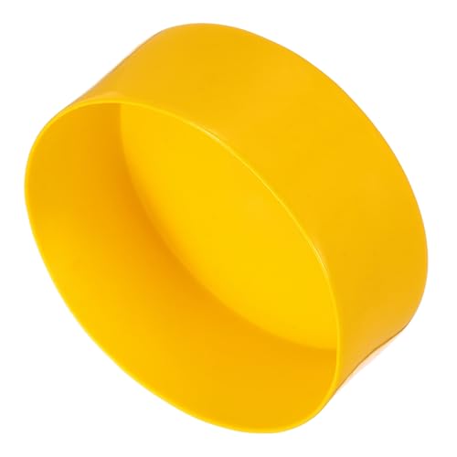 Image of uxcell 2pcs Rubber End Caps 130mm(5 Inch) ID Vinyl Round Tube Bolt Cap Cover Screw Thread Protectors Yellow, 50mm Height