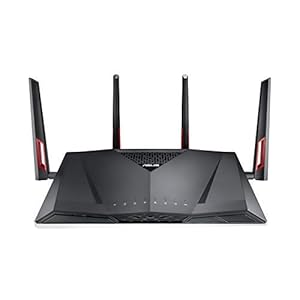 ASUS Dual-Band Gigabit Wi-Fi Gaming Router (AC3100) with MU-MIMO, Supporting AI Protection Network Security by Trend Micro, AI Mesh Wi-Fi System (RT-AC88U) (Renewed)