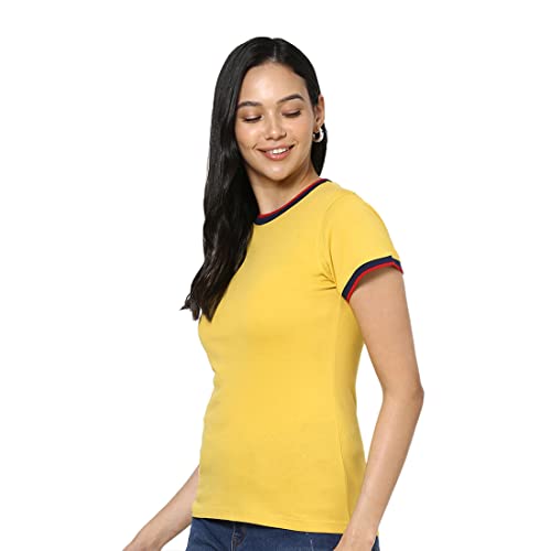 Image of Bewakoof Women's Solid Slim Fit T-Shirt