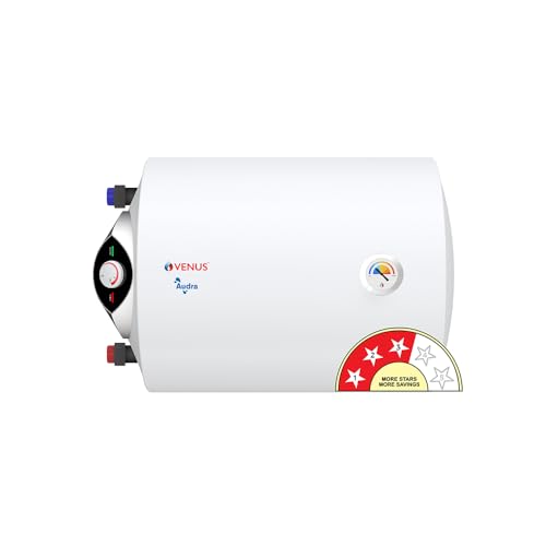 Image of Venus Audra LHS 15 Litre Storage Horizontal Water Heater (Geyser) | Ideal for False Ceiling Installation | Corrosion resistance | ISI | Free Flexible Hose | Guarantee - 7 Years on Inner Tank | 8 Bar