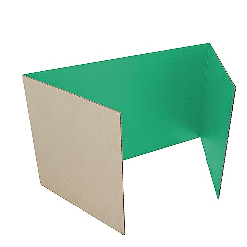 Flipside Products 18”x 48” Green Study Carrel, Privacy Boards, Student Privacy and Focus Booth for The Classroom, Desk Divider Cubby for Tests, Made in USA - 24 Pack