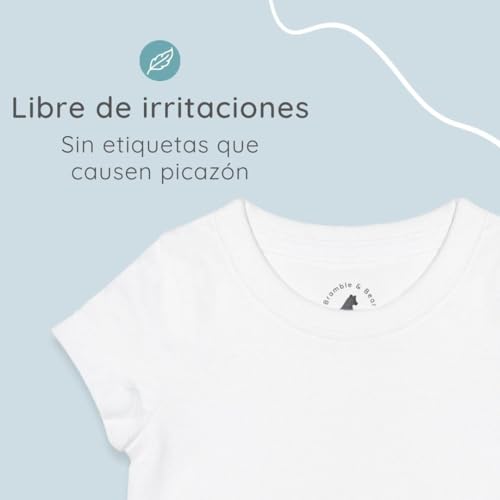 Bramble & Bear Body Bebé Manga Corta Pack de 3/6 - Body Bebé Unisex de Algodón Orgánico para Bebés de 0 a 3 años