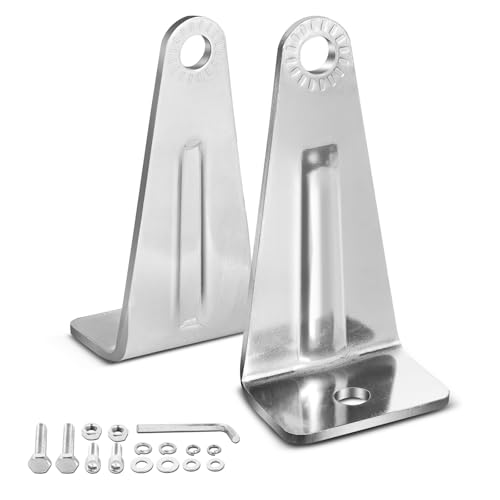 Image of LED Light Bar Side Mounting Bracket, LTEODCHEW 2Pcs Universal Adjustable Base Bracket Kit for Straight or Curved Off Road Light Bar from 4 inch up to 52 inch Stainless Steel Silver - M8