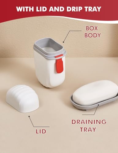 Image of BEYOND BASIC Leakproof Travel Soap Box with Lid, Soap Case Container with Soap Dish, Soap Holder for Travelling, Bathroom, Camping and Gym