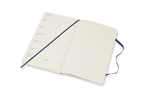 Moleskine Classic 18 Month 2018-2019 Weekly Planner, Soft Cover, Large (5" X 8.25") Sapphire Blue #TOP6