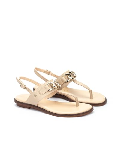 Martinelli Para Mujer. 1535-B153Z Sandalias Planas De Piel Con Detalle MetáLico Mazzini Beige (40), Plano, Hebilla, Casual - 2