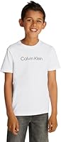Calvin Klein Kids Inst. Logo SS T-Shirt, Bright White, 12
