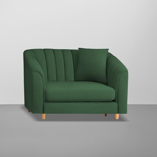 Image of Casaliving Doraldo 1 Seater Sofa Set for Living Room (Green Colour) Premium Fabric Sofa