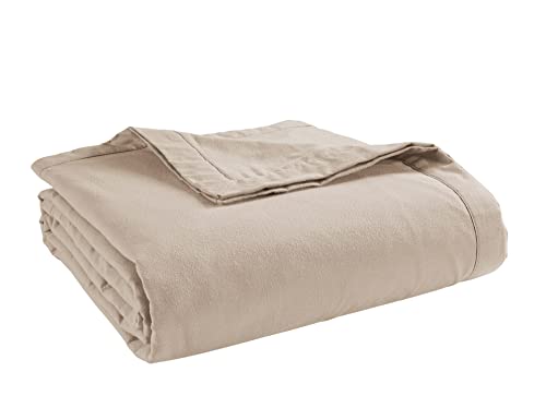 Lane Linen Queen Size Blanket For Bed – 100% Cotton 320Gsm Lightweight Cozy 3-Layer Full Cooling Summer Percale Weave - Durable Breathable Self Softening 88”X90” Linen #TOP4