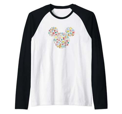 T-shirt Disney Mickey Mouse Icon Summer Fun raglan de baseball manches courtes été