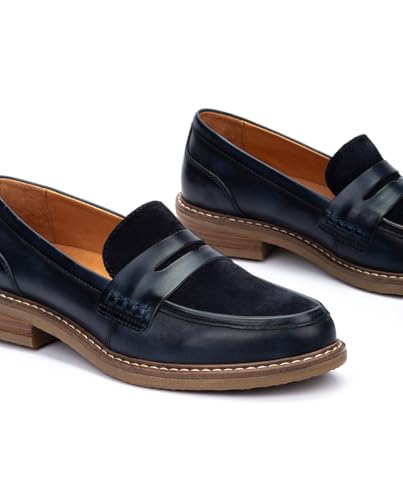 Image of PIKOLINOS Aldaya W8J-3541 Women's Loafers - Premium Calfskin Leather Slip-On - Lightweight Comfort, Removable Insole, Medium & Wide Width Ergonomic Everyday Support