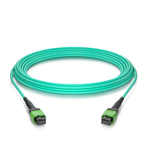 Image of 10Gtek MPO Cable, Compatible with NVDA MFP7E10-N005, OM4 MPO-12 APC (Female) to MPO-12 APC (Female) Multimode Fiber Cable, Type B LSZH, 5-Meter