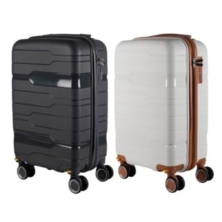 Kit 2 Malas de Bordo 10kg Polipropileno Maldivas Sul (BRANCO E MARROM - PRETO)