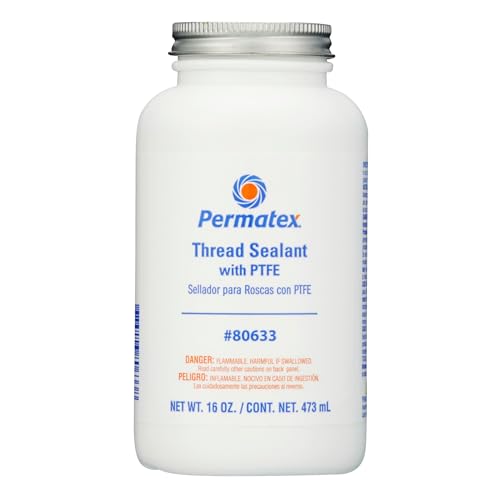 Permatex 80633 Thread Sealant with PTFE, 16 oz. , White