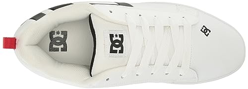 DC Men's Court Graffik SQ Casual Skate Shoe White/Black/Black 8