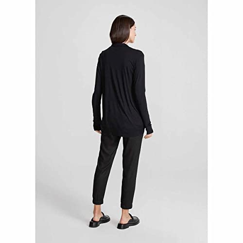 Casaco Básico Feminino Com Barra Arredondada Preto XG