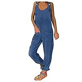 monos vaqueros hombre ➤➤Monos cortos mujer verano mono pantalón corto mono verano mujer monos para mujer correas ajustables mono largo pantalones harem sin mangas ropa de trabajo de pierna ancha con bolsillos pantalones de verano para damas monos pantalones