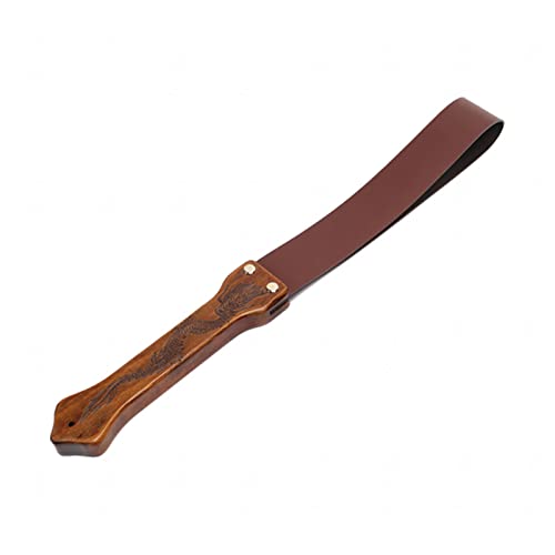 HEPVET Leather Whip Horse Whip Crop Thick Horse Flogger Leather Horse Whip Portable Whip Crop,Brown