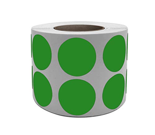 Étiquettes code couleur rouleau 3/4" vert 1050 pcs