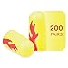 3M Ear Plugs, E-A-Rsoft Yellow Neon Blasts 312-1252, Uncorded, Disposable, NRR 33, Drilling, Grinding, Machining, Sawing, Sanding, Welding, 1 Pair/Poly Bag, 200 Pair/Box