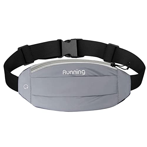 Ceinture réfléchissante course à pied sac banane randonnée voyage gris