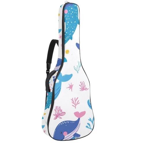 Sac pour guitare basse au motif sirène baleine idéal pour le studio