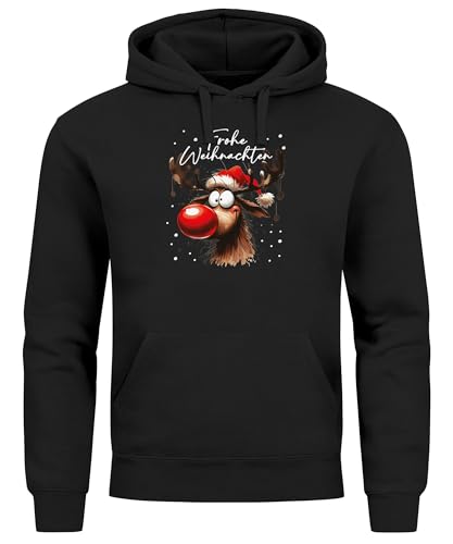MoonWorks® Hoodie Herren Frohe Weihnachten Rentier Rudolf...