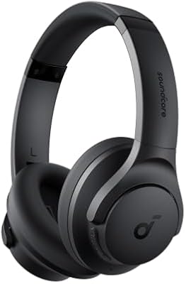 Soundcore by Anker Q20i Hybrid Active Noise Cancelling Headphones, Black | Over-Ear, Bluetooth, 40H ANC Playtime, Hi-Res Audio, Big Bass, Transparency Mode, Customize via App, Travel, Home, Office
