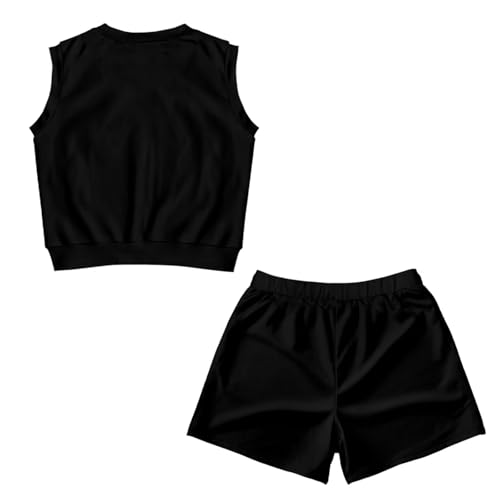 Outfits for Girls Sleeveless Shirts Tees Shorts Summer Clothes Size 5-143