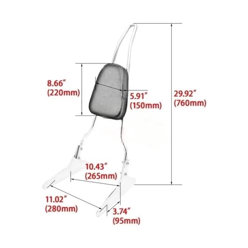 Dossier de dossier passager pour moto Shadow 400 accessoires pièces détachées 1992 - 5