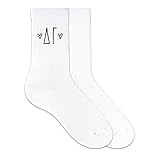 Delta Gamma - Sorority Letters with Hearts Greek Letter Crew Socks - White, Pink and Heather Gray...
