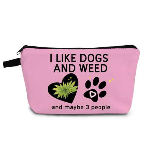 YULUENZE Leaf Paw Print Small Cosmetic Bag