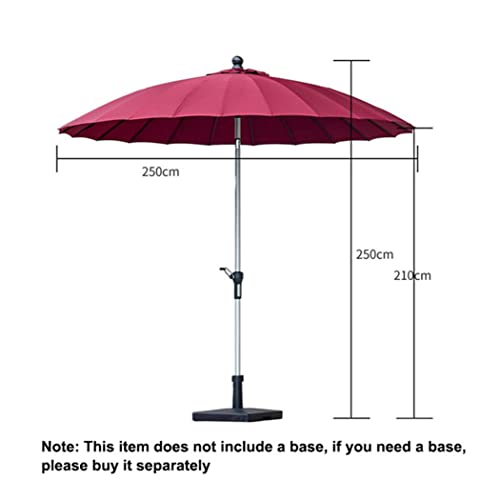 8 Ft Outdoor Aluminum Patio Umbrella,Windproof Sunshade Shelter,Outdoor Table Market Umbrella With Push Button Tilt/Crank, For Beach, Sand, Patio, Yard,24 Ribs,Khaki #TOP5