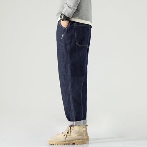 Jeans Pants Trousers Denim Spring and Autumn Men's Classic Loose Cotton Elastic Casual Nine Leg3