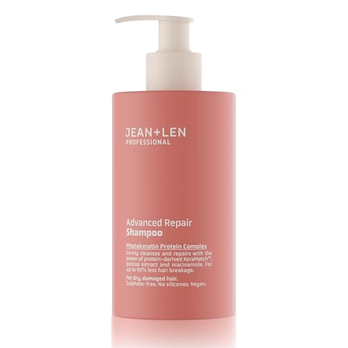Jean & Len Shampoo Professional Advanced Repair, champú reparador para cabello seco y dañado, lo fortalece y nutre intensamente, sin tensioactivos sulfatados, sin siliconas, vegano, 300 ml