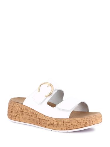 Sandales compensées GRÜNLAND cuir blanc élégance premium - 2
