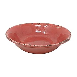 Giannas Home 12 Piece Rustic Farmhouse Melamine Dinnerware Set Service for 4 Red