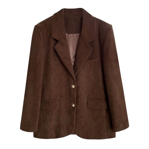 Blazer en velours côtelé femme à bouton unique veste bureau