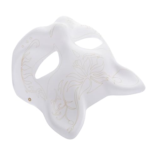 VINTORKY DIY Cat Face Mask Blank Paintable Paper for Halloween and Festivals Safe Paper Material for Creative Unique Design Opportunities for Adults