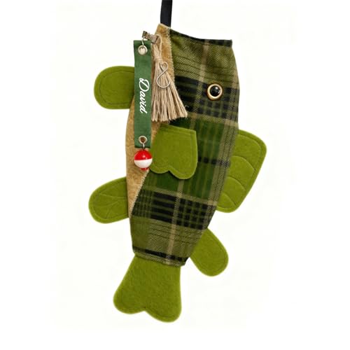 KAKU HOME Personalized Bass Fish Christmas Stocking