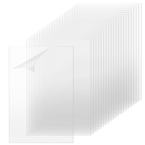 TKOnline 22 PCS Clear Acrylic Sheets, 8" x 12" x 0.01 Plexiglass Sheet