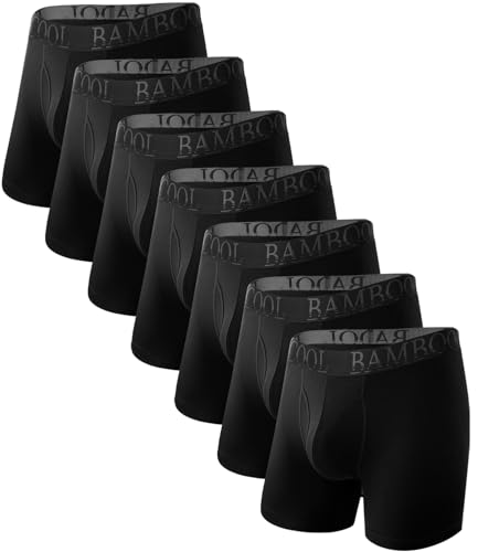 Image of BAMBOO COOL Men's Underwear Boxer Briefs Fly with Built-in 3D Pouch Comfortable Cool Underwear for Men 4 Pack