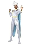 Jazwares X-Men Classic Storm Costume for Women - Mutant Superhero Jumpsuit, Detachable Cape Medium White