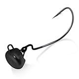 Dr.Fish 10 Pack Ned Rig Jig Heads Weedless Swinging Jig Head for Crappie Fishing EWG Wide Gap Hook Freshwater Swimbait Bass Fishing Lure 1/16oz(#6) Black